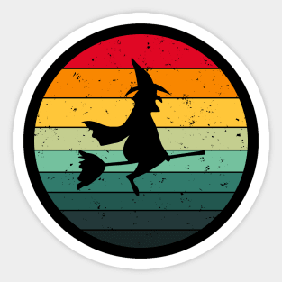 Halloween Flying Witch - Vintage Style Sticker